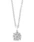 Фото #2 товара EFFY® Diamond Halo 18" Pendant Necklace (1/2 ct. t.w.) in 14k White Gold