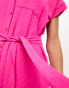 Фото #6 товара New Look button through midi shirt dress in bright pink