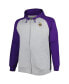 Men's Heather Gray Minnesota Vikings Big and Tall Fleece Raglan Full-Zip Hoodie Jacket