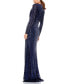 ფოტო #5 პროდუქტის Women's Ieena Sequined Long Sleeve Gown