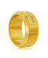 Stainless Steel CZ Band Ring - Gold Plated