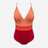 Фото #4 товара Women's Deep V Neck Crisscross Back Color Block One Piece Swimsuit -