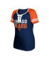 Фото #2 товара Women's Navy Chicago Bears Raglan Lace-Up T-shirt
