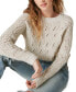Фото #5 товара Women's Shine Cable Knit Crewneck Sweater