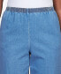 ფოტო #3 პროდუქტის Elastic Waist Short Length Denim Pant