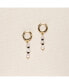 18K Gold Plated Freshwater Pearl with Black Japanese Beads - Victoria Earrings For Women