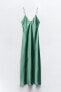 Фото #9 товара Атласное платье-комбинация миди ZARA