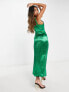 Never Fully Dressed lace cut-out slip midaxi dress in emerald