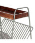25 Inch Rectangular Metal Frame Side Table, Magazine Rack, Mango Wood Tray Top