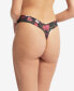 Фото #2 товара Women's Printed Open Gusset Thong Underwear