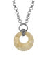 ფოტო #1 პროდუქტის Silver-Tone Semi Precious Round Stone Necklace