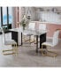 Rectangular Marble Table with 4 White Chairs