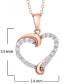 Фото #4 товара Macy's diamond Swirl Heart Pendant Necklace (1/2 ct. t.w.) in Sterling Silver, 14k Gold-Plated Sterling Silver, or 14k Rose Gold-Plated Sterling Silver