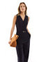 Mango waistcoat tailored jumpsuit in navy