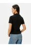 4sak60002ek 999 Siyah Kadın Elastan Jersey Uzun Kollu Gömlek