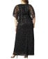 Фото #2 товара Women's Plus Size Celestial Cape Sleeve Sequined Lace Gown