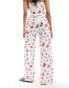 ASOS DESIGN textured wide leg trouser co-ord in summer food print