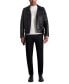 Men's Slim Fit Studded Leather Asymmetrical Zip Front Biker Jacket