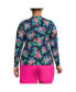 ფოტო #2 პროდუქტის Plus Size Crew Neck Long Sleeve Rash Guard UPF 50 Sun Protection Swim Tee