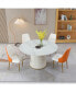 Фото #2 товара 53 Inch Round Sintered Stone Carrara White Dining Table