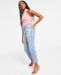 ფოტო #3 პროდუქტის Women's FRAYED MOM JEANS