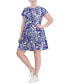 Фото #3 товара Plus Size Printed Short-Sleeve Fit & Flare Dress