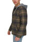 Men's Plaid Quilted Hooded Shirt Jacket Grn Ombre, L - фото #3