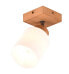 Фото #1 товара Светильник настенный MeineWunschleuchte LED с деревянным корпусом, стеклянный белый