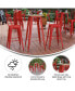 Dryden Indoor/Outdoor Bar Top Table, 23.75" Round All Weather Poly Resin Top With Steel Base