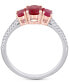 ფოტო #3 პროდუქტის Ruby (1-1/2 ct. t.w.) & Diamond (1/6 ct. t.w.) Ring in 14k Rose & White Gold