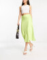 Фото #1 товара Y.A.S satin midi skirt in lime green