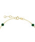 ფოტო #3 პროდუქტის EFFY® Malachite & Diamond (1/20 ct. t.w.) Chain Bracelet in 14k Gold