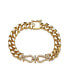 ფოტო #1 პროდუქტის 14k Yellow Gold Plated with Cubic Zirconia Love Knot Miami Cuban/Curb Chain Bracelet