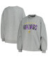 ფოტო #1 პროდუქტის Women's Heather Charcoal Minnesota Vikings Penelope Pullover Sweatshirt