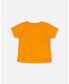 ფოტო #2 პროდუქტის Baby Boy Organic Cotton T-Shirt With Print Orange - Infant