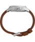 ფოტო #2 პროდუქტის Men's Solar Brown Leather Strap Watch 41 mm