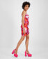 Фото #3 товара Women's Cowl Neck Tie-Dye Bodycon Mini Dress, Created for Macy's