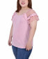 ფოტო #6 პროდუქტის Plus Size Short Dot Sleeve Top