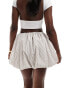 Фото #2 товара ASOS DESIGN bubble hem mini skirt in stone stripe