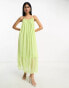 Фото #2 товара Vila floaty cami maxi dress in pastel lime green