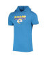 Фото #3 товара Men's Heathered Blue Los Angeles Rams Team Brushed Hoodie T-shirt
