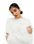 Фото #2 товара Weekday Leya cropped hairy jumper in off-white