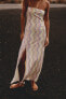 Платье из полупрозрачной ткани с принтом с открытыми плечами ZARA