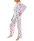ფოტო #3 პროდუქტის Women's 2-Pc. Printed Butter Knit Pajamas Set