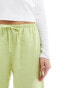 Фото #5 товара Bershka tie waist wide leg linen trousers in pistachio