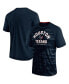 Фото #1 товара Men's Navy Houston Texans Hail Mary Raglan T-shirt