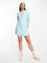 Фото #4 товара ASOS DESIGN Tall exclusive viscose spot sleep shirt in blue