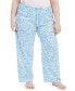ფოტო #1 პროდუქტის Womens Plus size Sleepwell Printed Knit pajama pant made with Temperature Regulating Technology