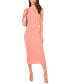 Фото #4 товара Women's Rib Knit Cutout Sleeveless Cotton Bodycon Dress