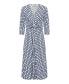 ფოტო #4 პროდუქტის Women's 3/4 Sleeve A-Line Dot Print Midi Dress